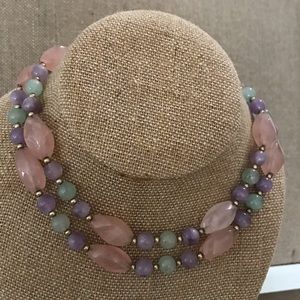 Vintage Pastel Bead Necklace